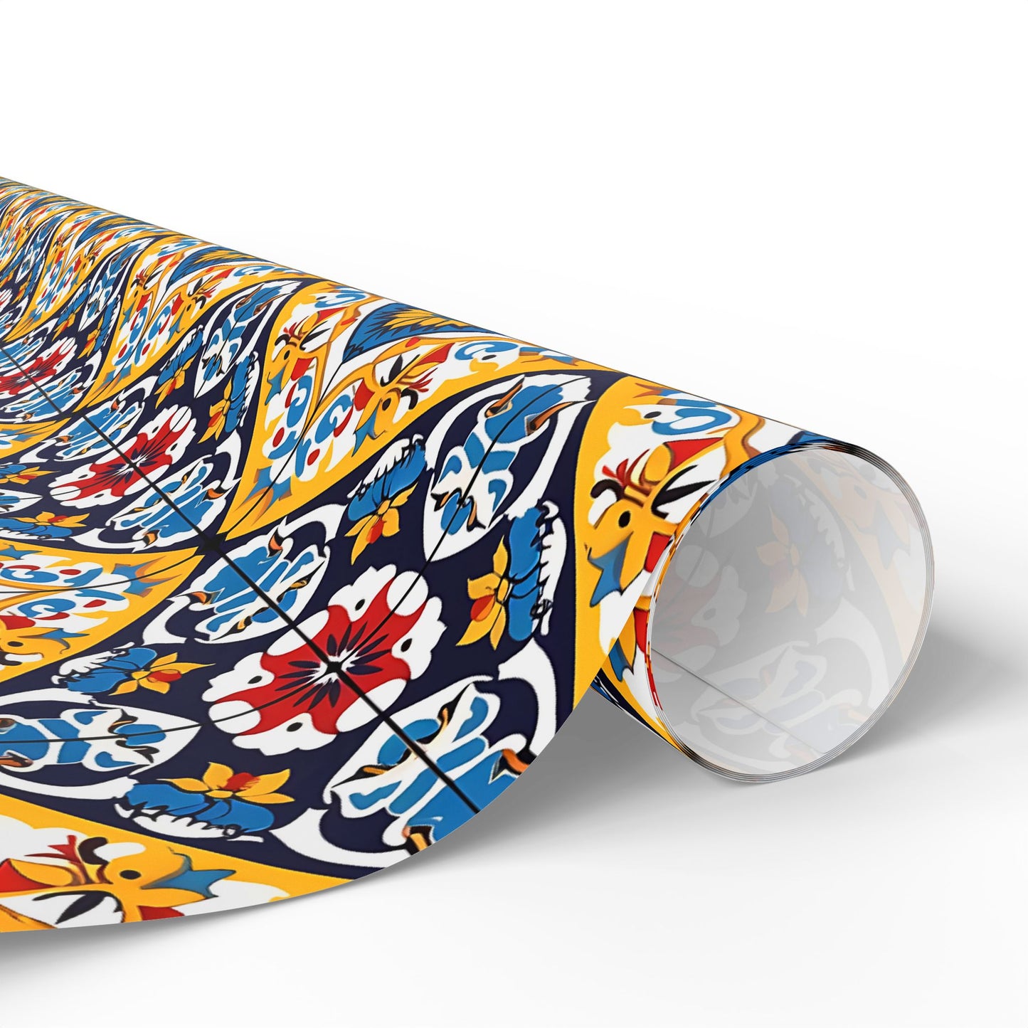 Mexican Talavera Wrapping Paper - Pattern Blue Yellow