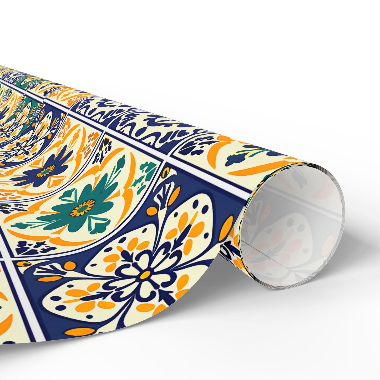 Mexican Talavera Wrapping Paper - Pattern Floral Green