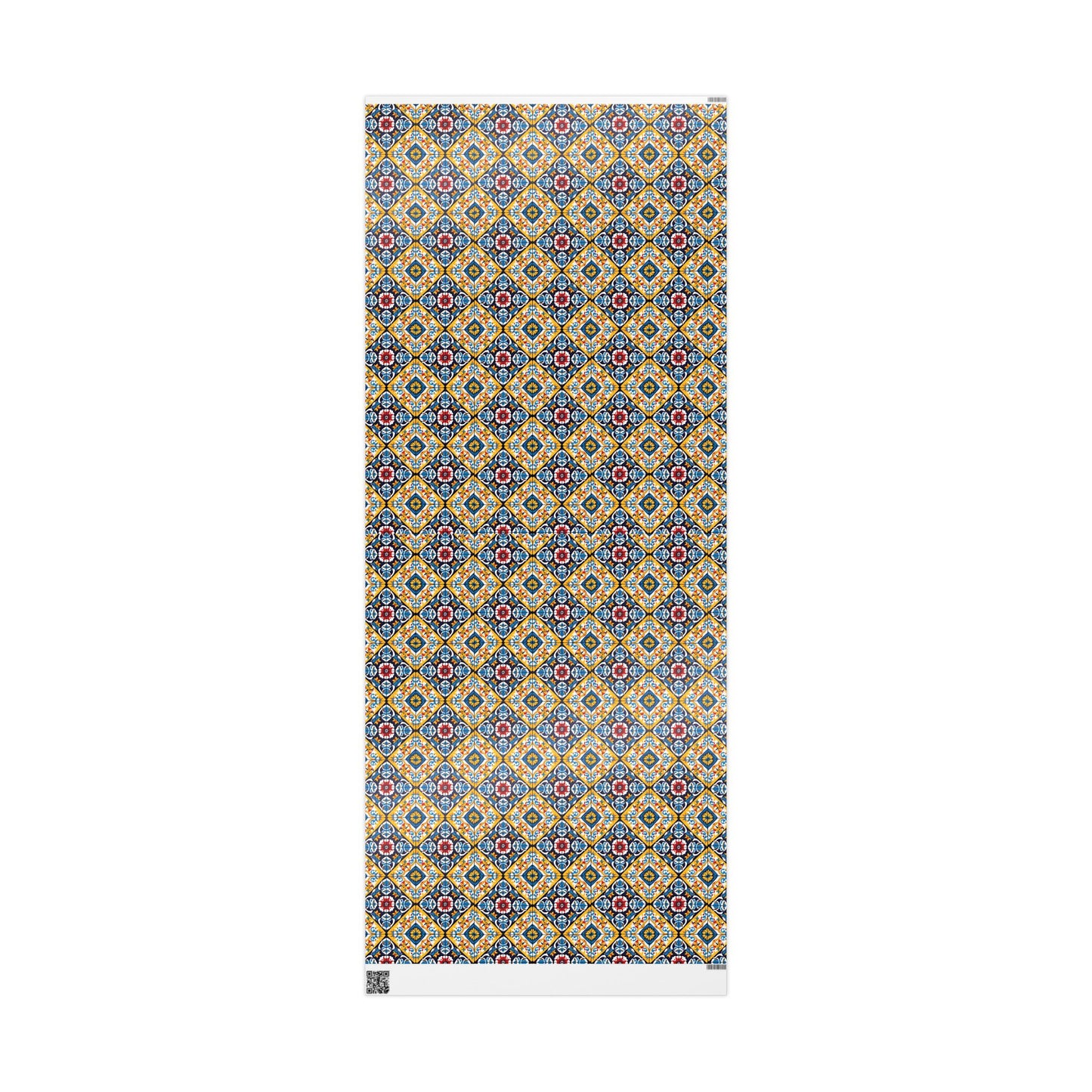 Mexican Talavera Wrapping Paper - Pattern Blue Yellow