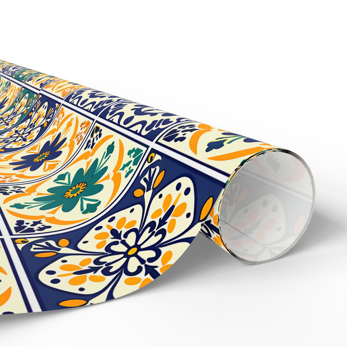 Mexican Talavera Wrapping Paper - Pattern Floral Green