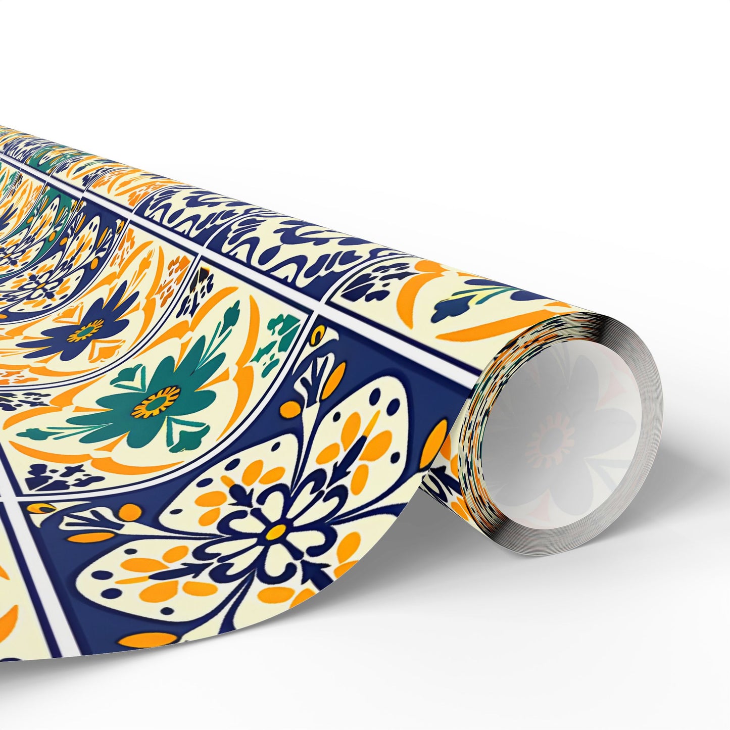 Mexican Talavera Wrapping Paper - Pattern Floral Green