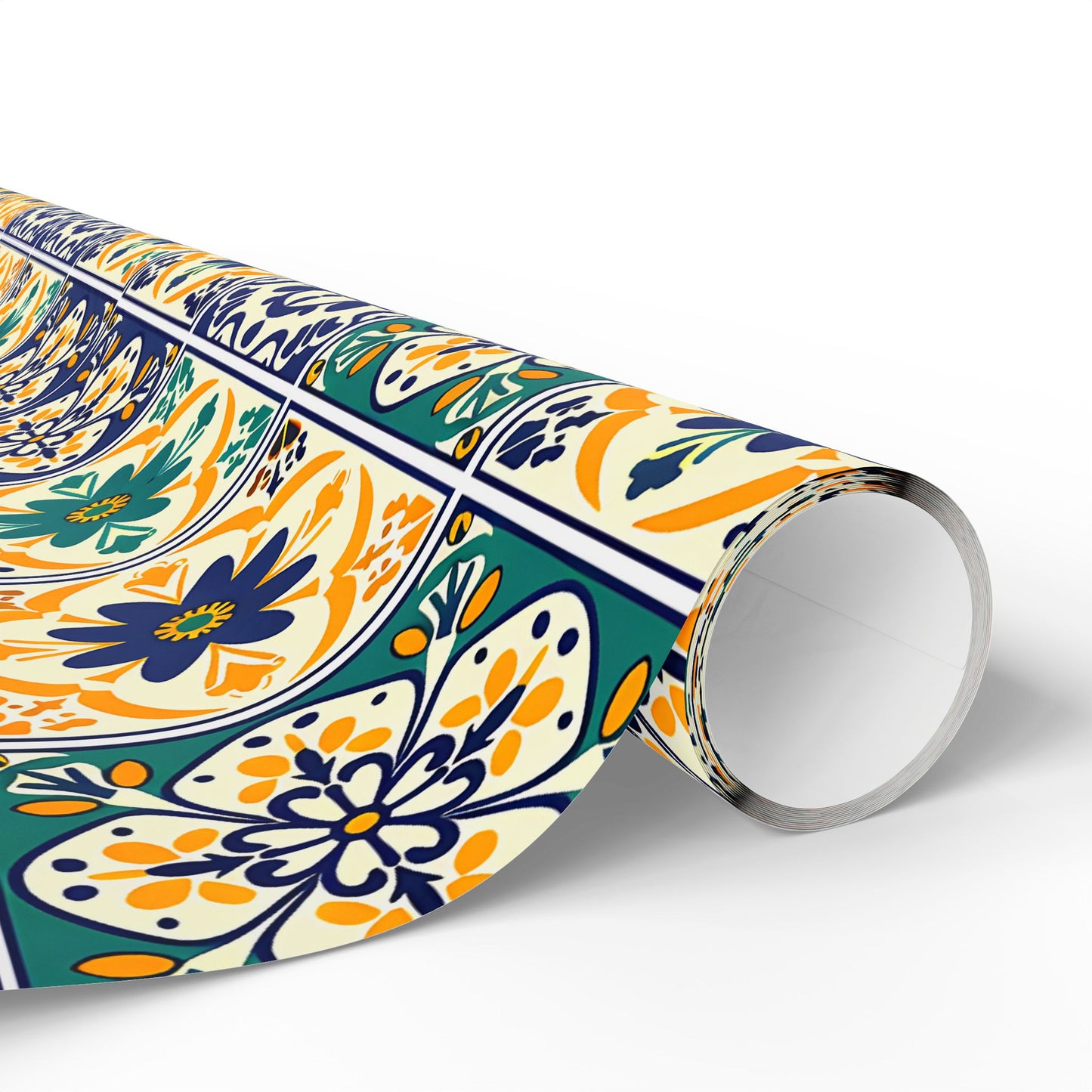 Mexican Talavera Wrapping Paper - Pattern Floral Green