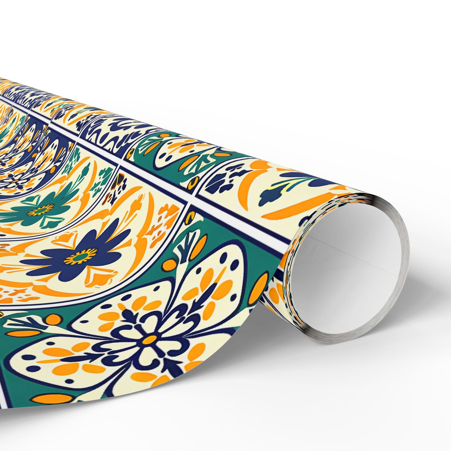 Mexican Talavera Wrapping Paper - Pattern Floral Green