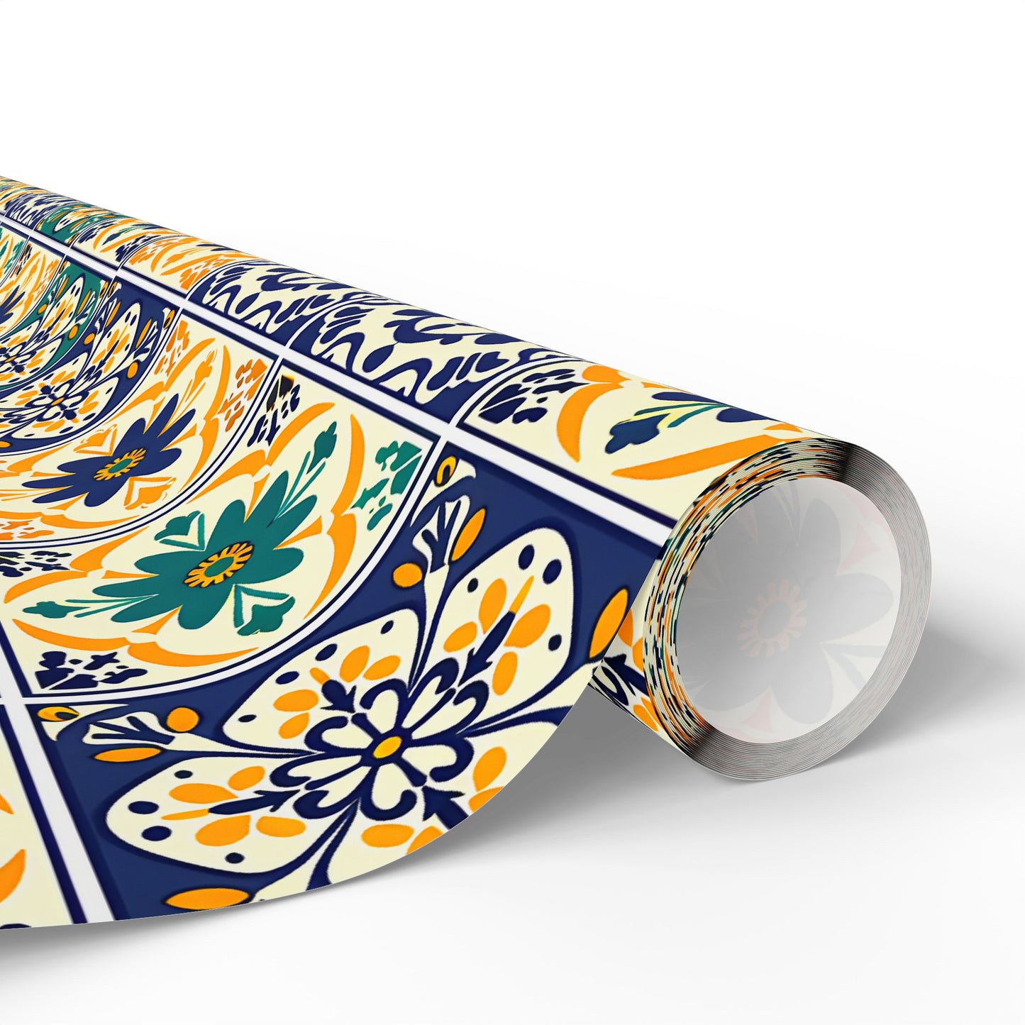Mexican Talavera Wrapping Paper - Pattern Floral Green