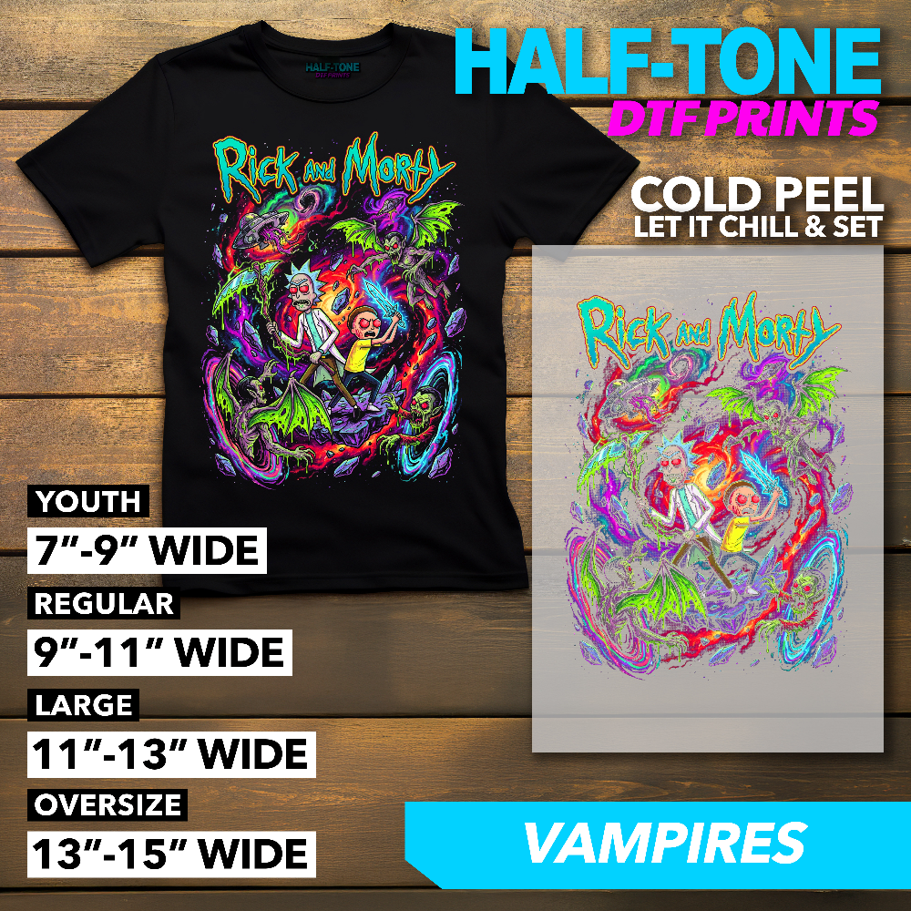 Half-Tone Rick and Morty DTF Print