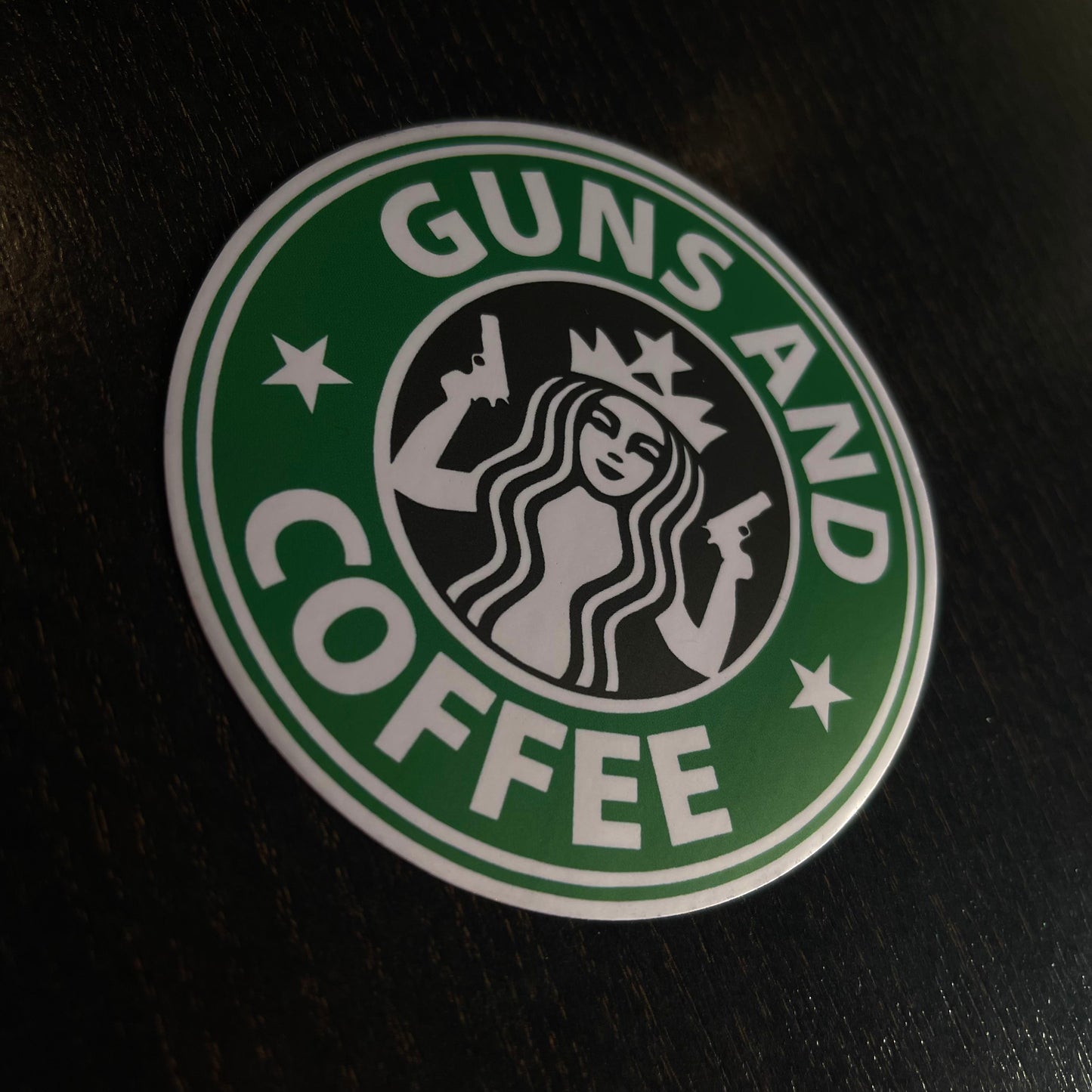 G*ns and Coffee Circle Sticker
