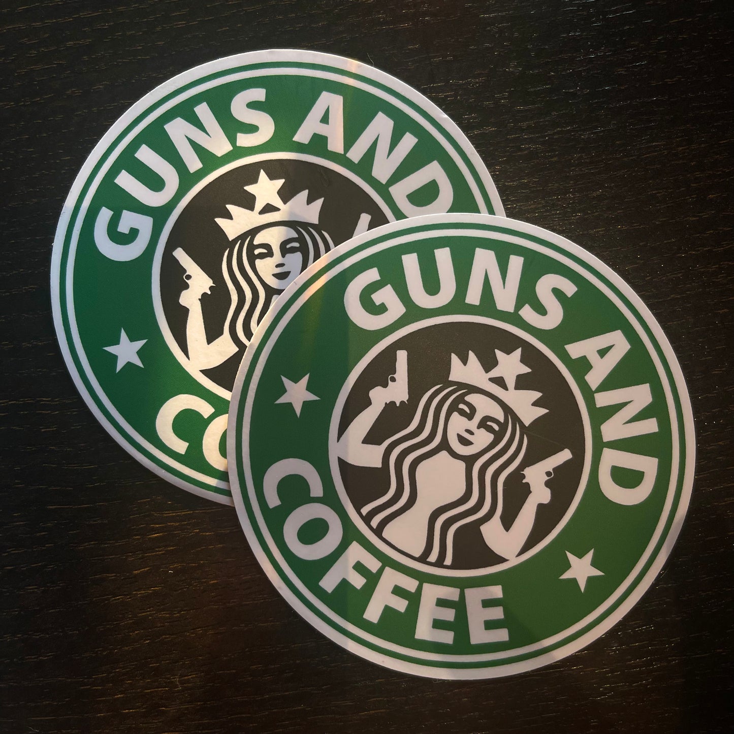 G*ns and Coffee Circle Sticker