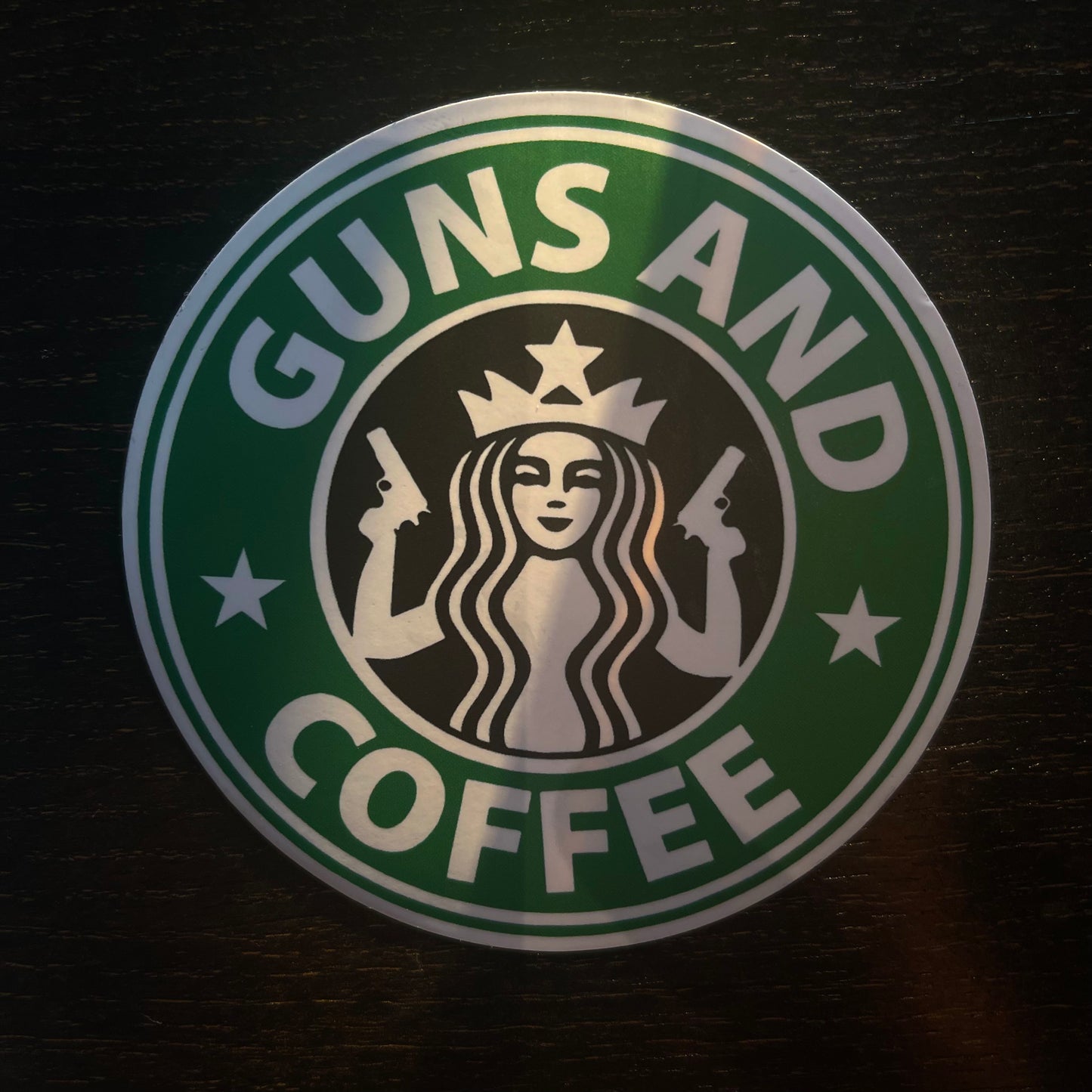 G*ns and Coffee Circle Sticker