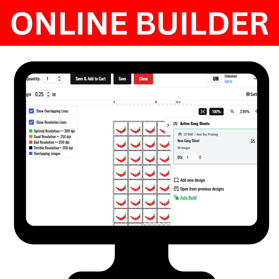 805 Gang Sheets - ONLINE BUILDER