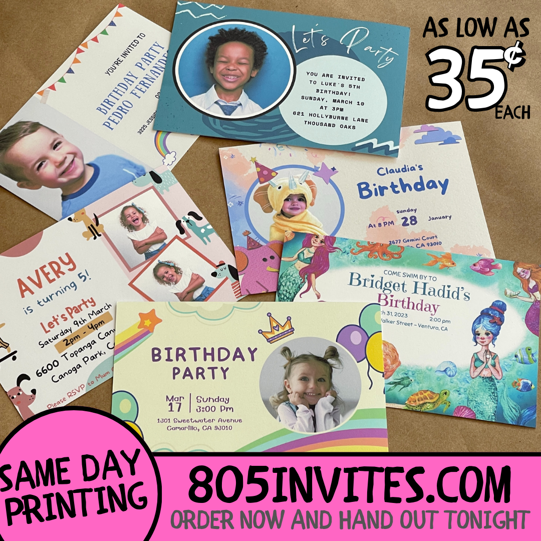 Same Day Invitations - Ventura County