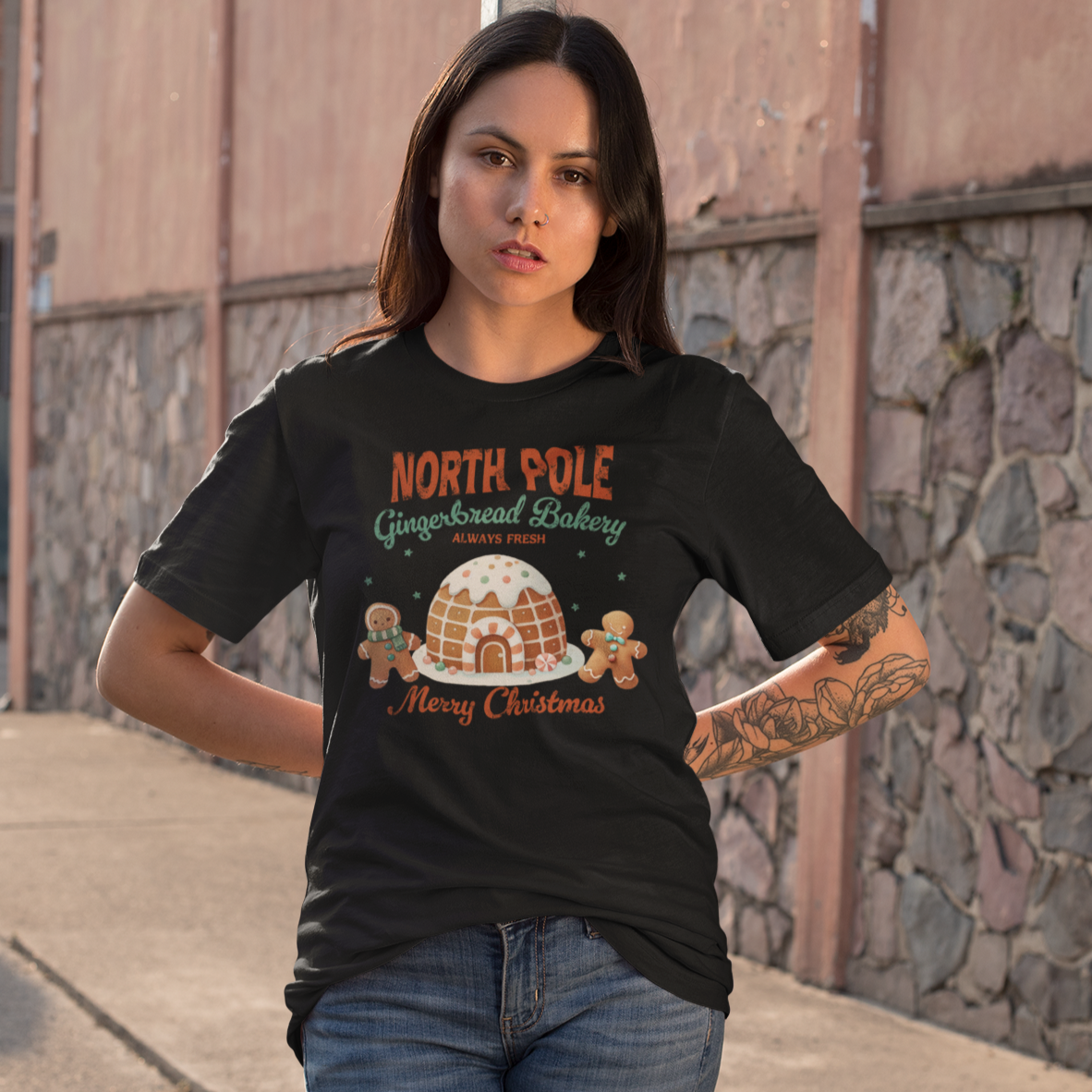 North Pole Gingerbread Bakery T-Shirt
