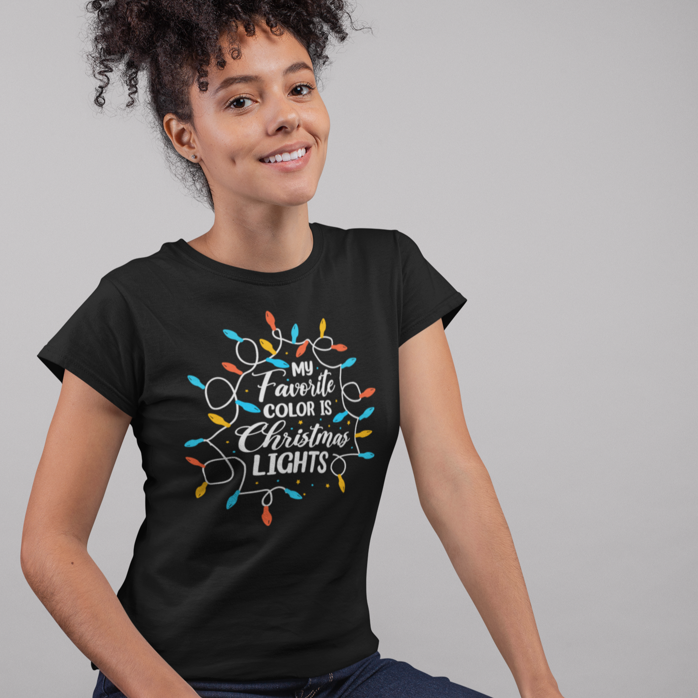 My Favorite Color is Christmas Lights Hat T-Shirt