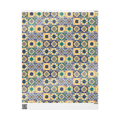 Mexican Talavera Wrapping Paper - Pattern Floral Green