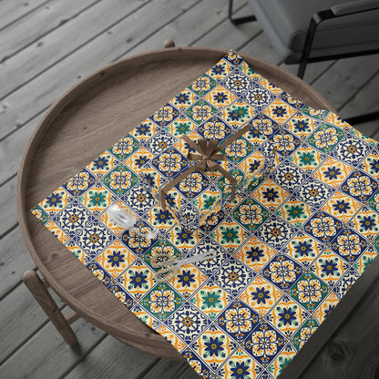 Mexican Talavera Wrapping Paper - Pattern Floral Green