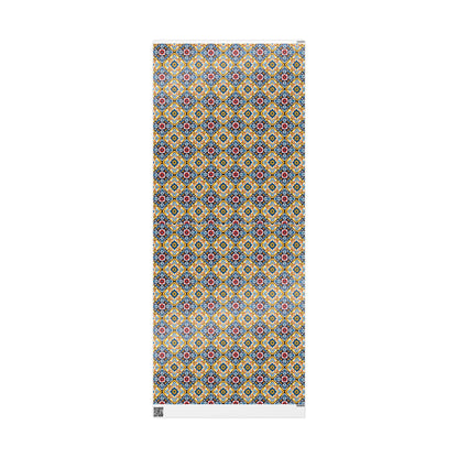 Mexican Talavera Wrapping Paper - Pattern Blue Yellow