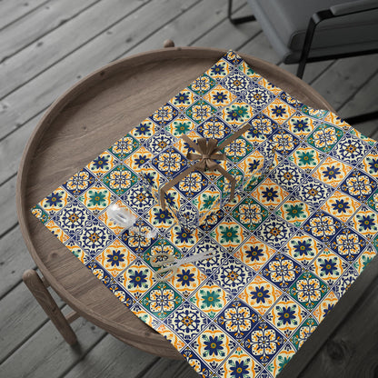 Mexican Talavera Wrapping Paper - Pattern Floral Green