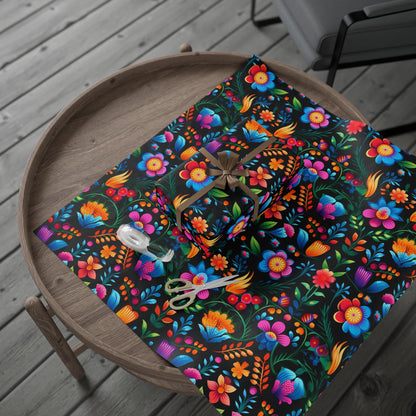 Hispanic Floral Pattern Wrapping Paper