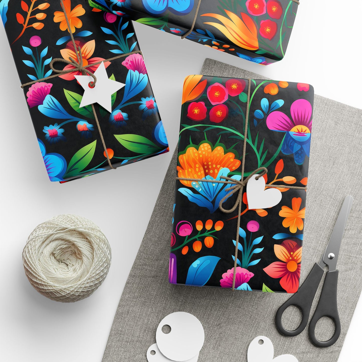 Hispanic Floral Pattern Wrapping Paper