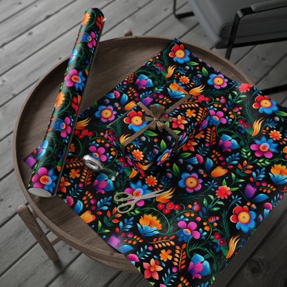 Hispanic Floral Pattern Wrapping Paper