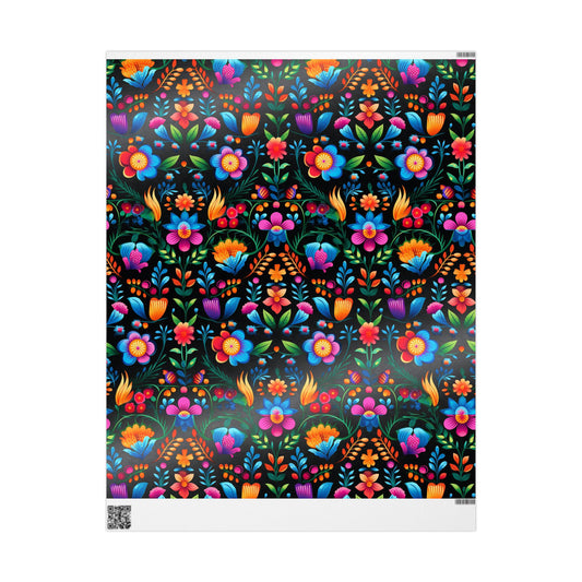 Hispanic Floral Pattern Wrapping Paper