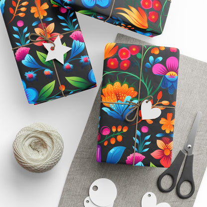 Hispanic Floral Pattern Wrapping Paper