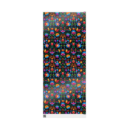 Hispanic Floral Pattern Wrapping Paper
