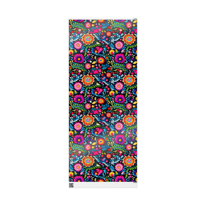 Mexican Style Wrapping Paper Dark Floral