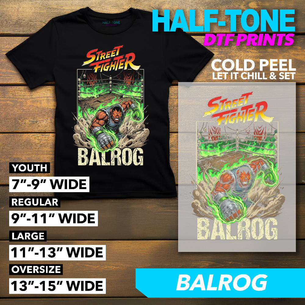 Half-Tone Street Fighter DTF Print