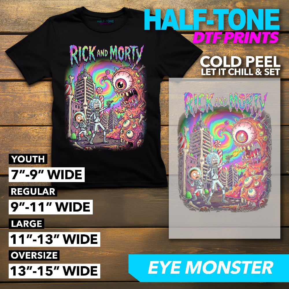 Half-Tone Rick and Morty DTF Print