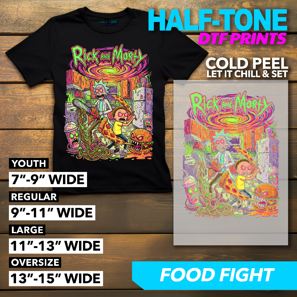 Half-Tone Rick and Morty DTF Print