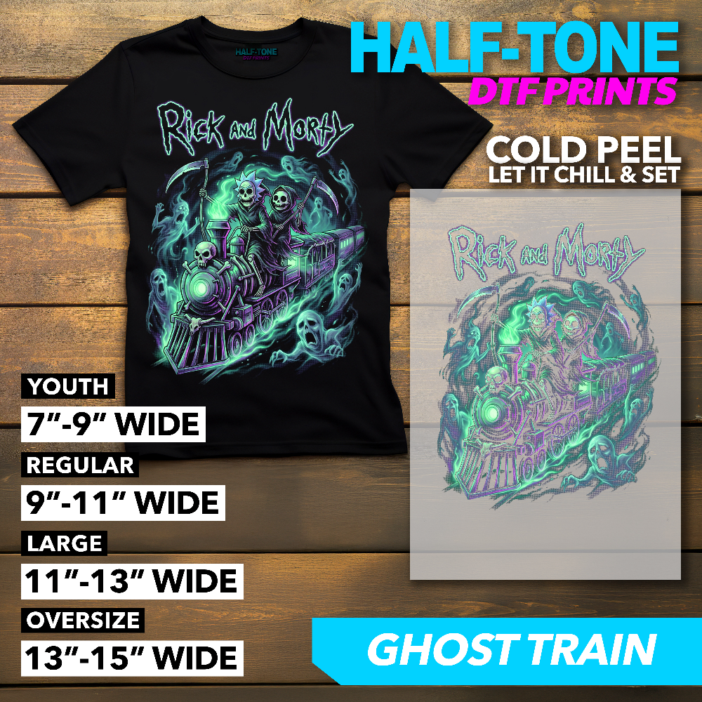 Half-Tone Rick and Morty DTF Print