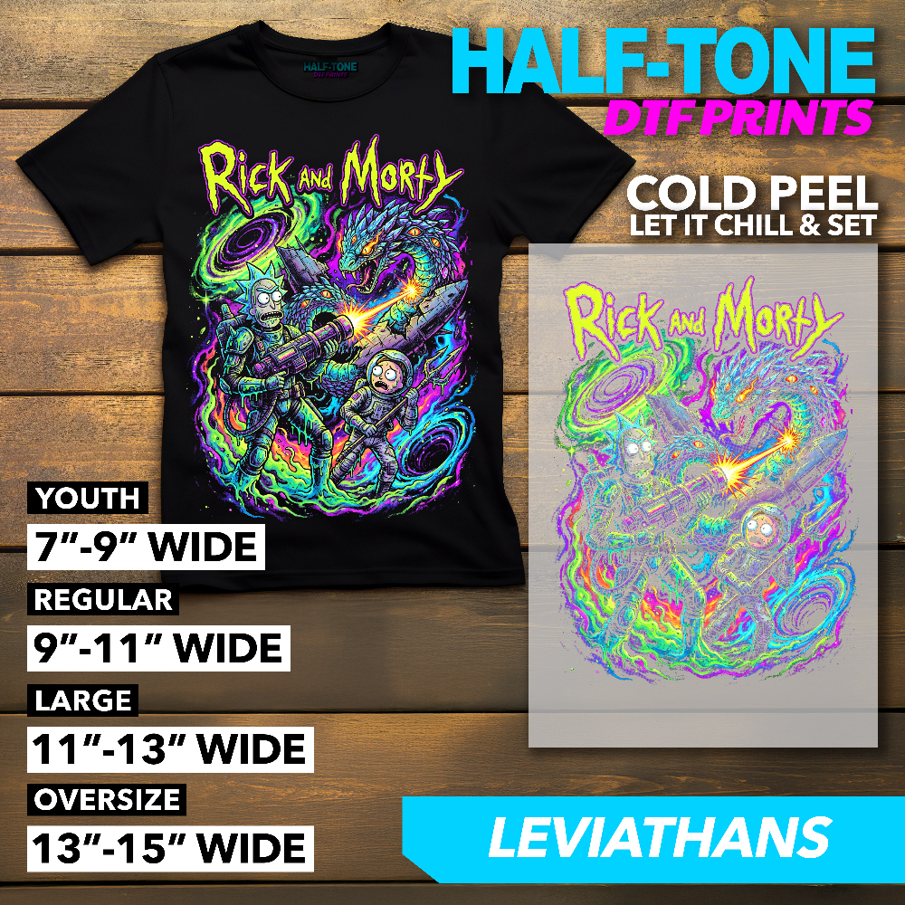 Half-Tone Rick and Morty DTF Print