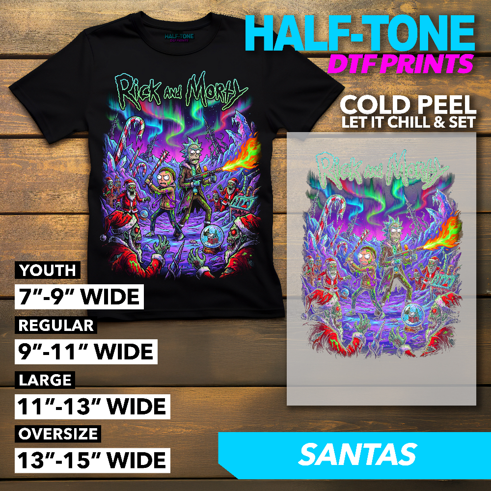 Half-Tone Rick and Morty DTF Print