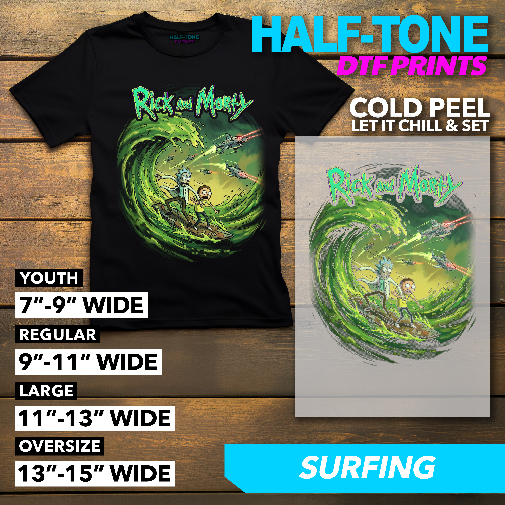Half-Tone Rick and Morty DTF Print