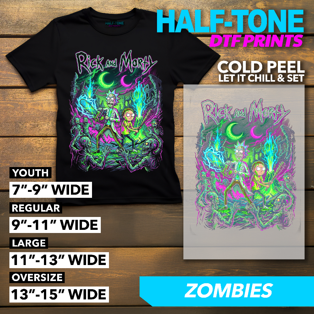 Half-Tone Rick and Morty DTF Print