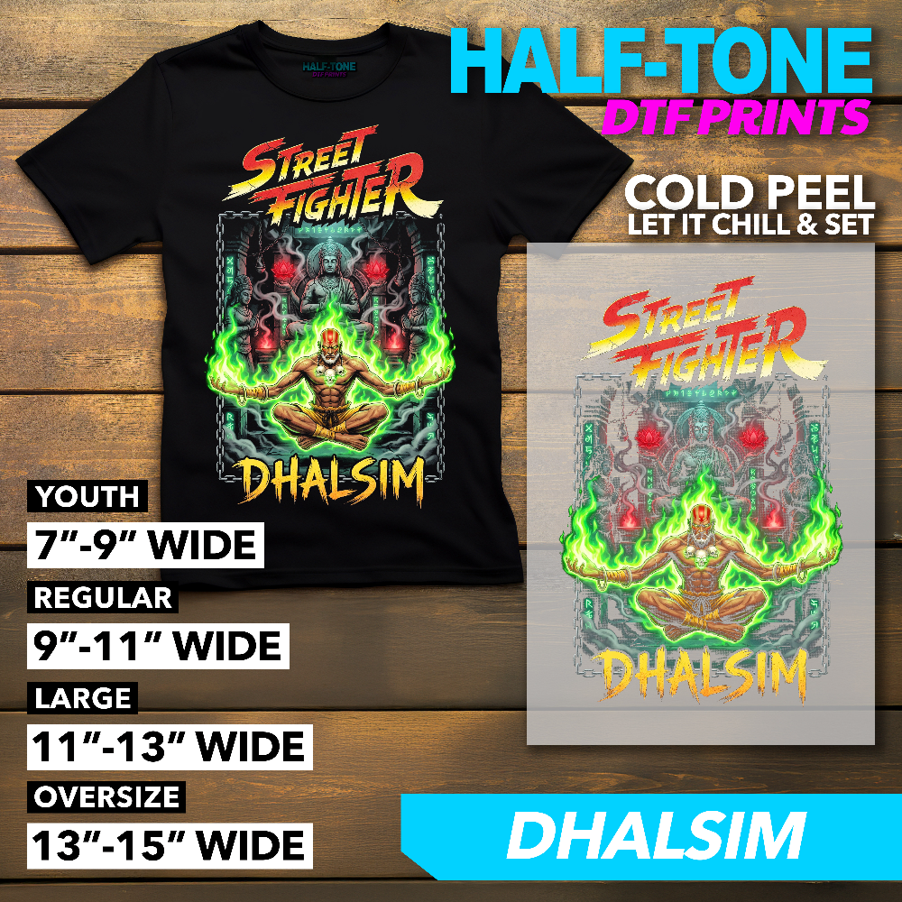 Half-Tone Street Fighter DTF Print