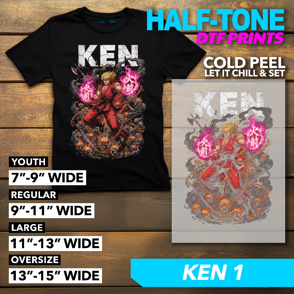 Half-Tone Street Fighter DTF Print