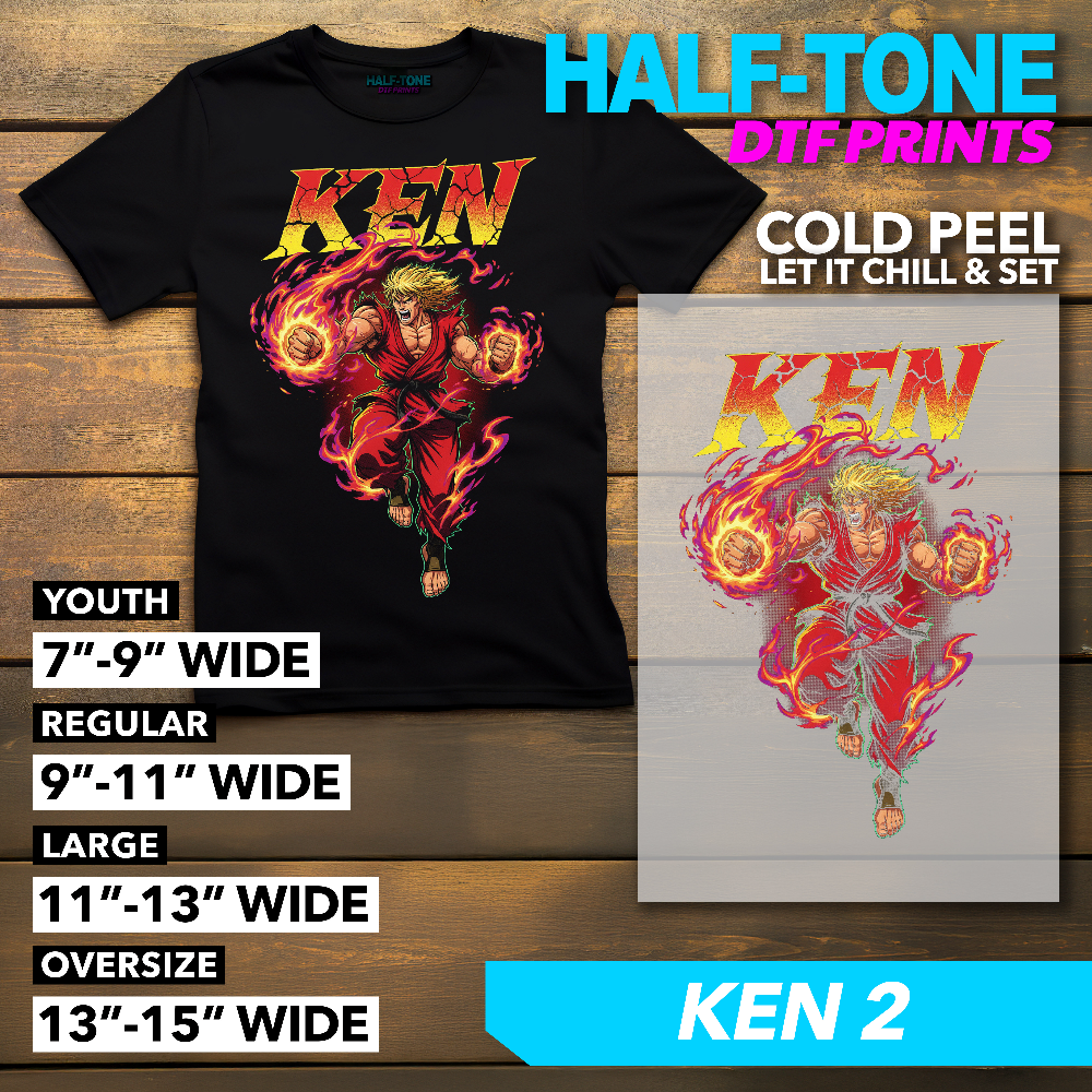 Half-Tone Street Fighter DTF Print