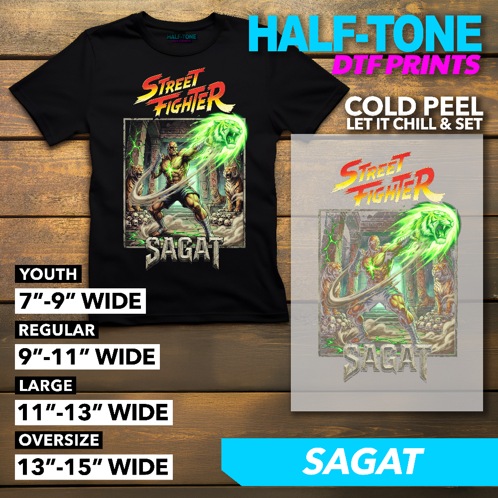 Half-Tone Street Fighter DTF Print