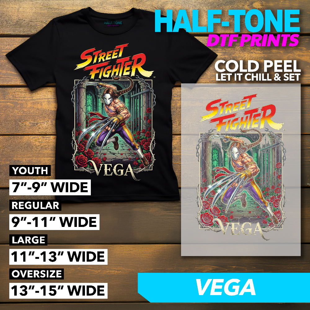 Half-Tone Street Fighter DTF Print