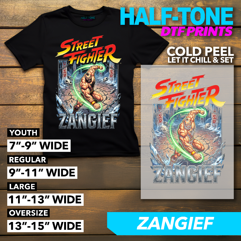 Half-Tone Street Fighter DTF Print