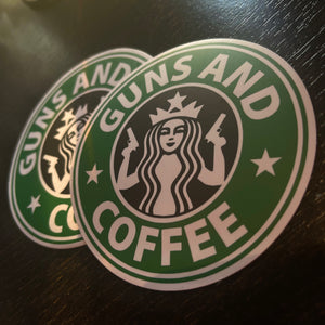 G*ns and Coffee Circle Sticker