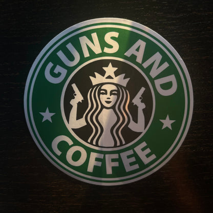 G*ns and Coffee Circle Sticker